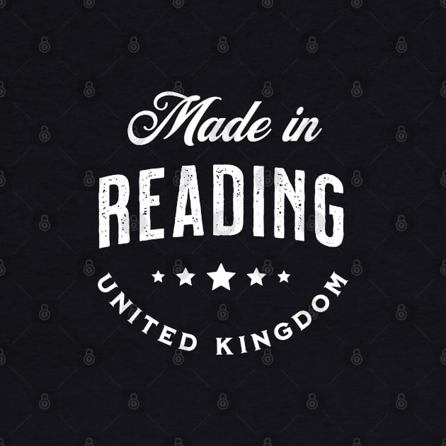 Made In Reading, UK - Vintage Logo Text Design by VicEllisArt